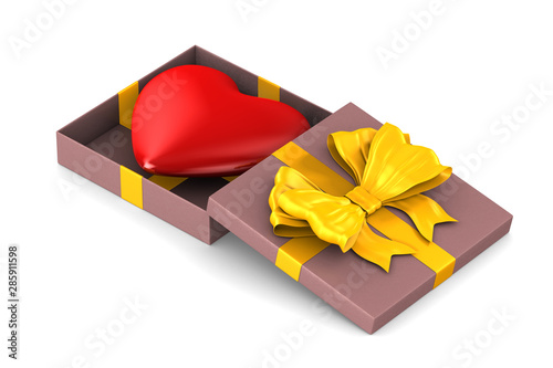 open pink gift box with hea...