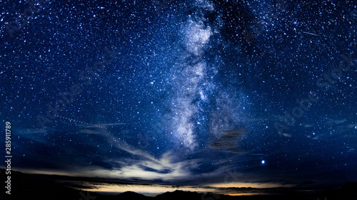 天の川と星座、北アルプス、蝶ヶ岳からの絶景眺望、穂高連峰、槍ヶ岳、