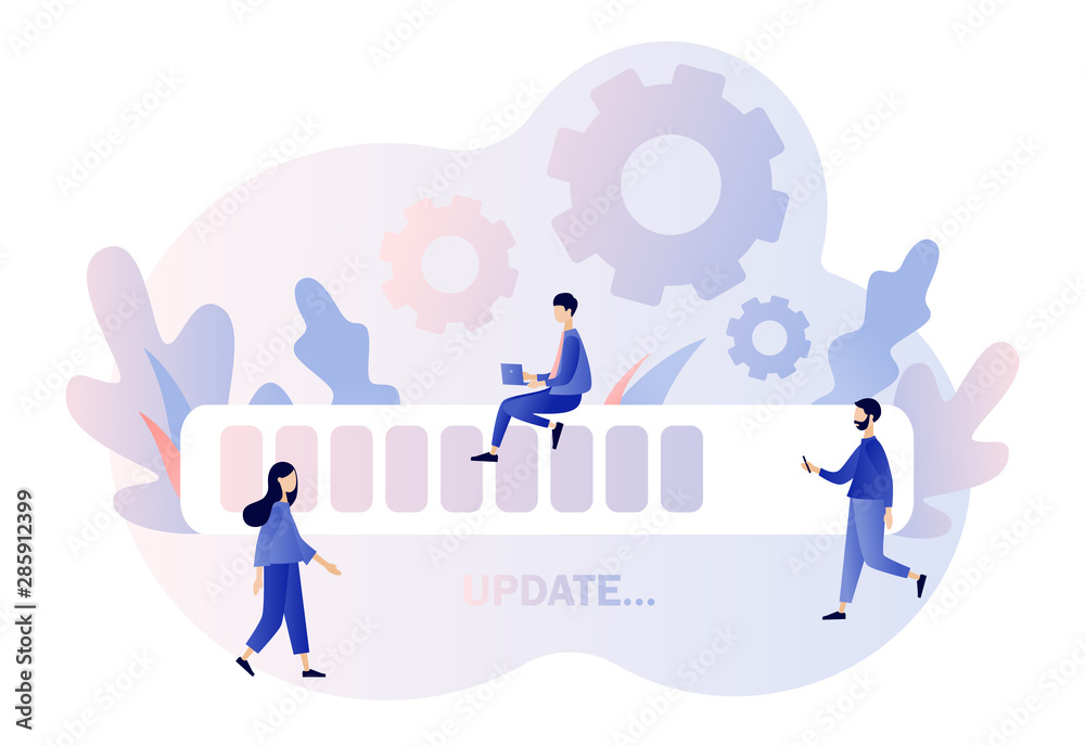 System update concept. Modern flat cartoon style. Vector illustration System update concept. Modern flat cartoon style. Vector illustration