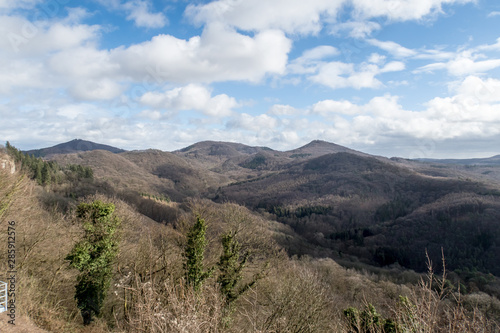 Siebengebirge mountains as seen from the Drachenfels, North Rhine-Westphalia, Germany © irottlaender