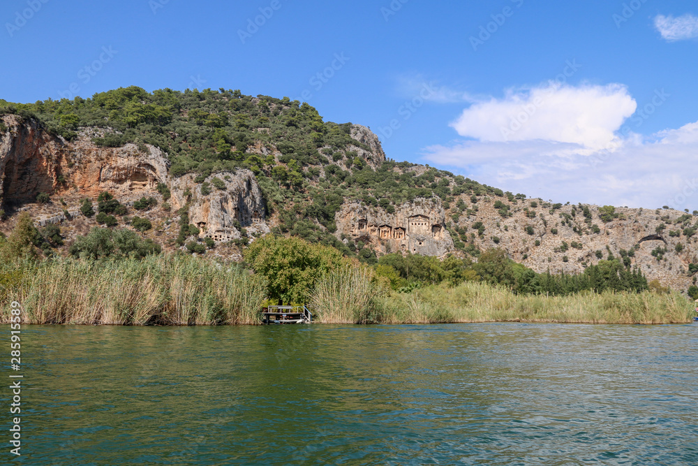 Rock temple tombs in Dalyan/Turkey