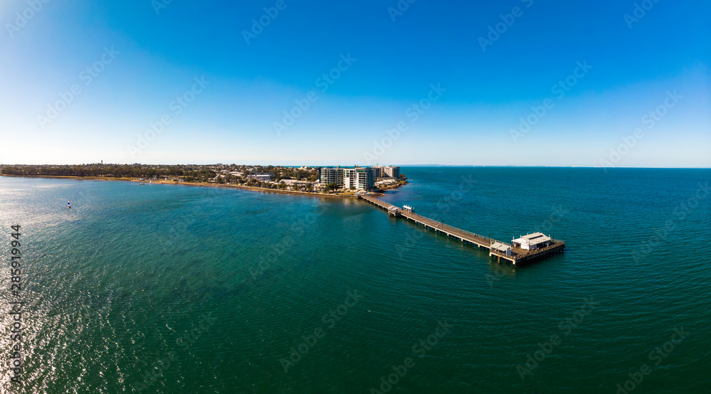 Woody Point Jetty is a landmark on the Moreton Bay on Redcliffe peninsula, Brisbane, Australia