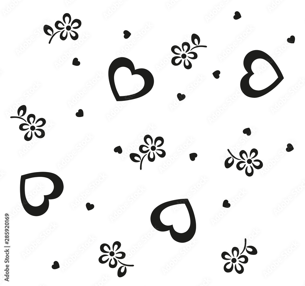 flowers and hearts pattern flowers and hearts pattern