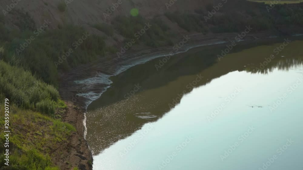 Valley of the Siberian river with high banks Valley of the Siberian river with high banks