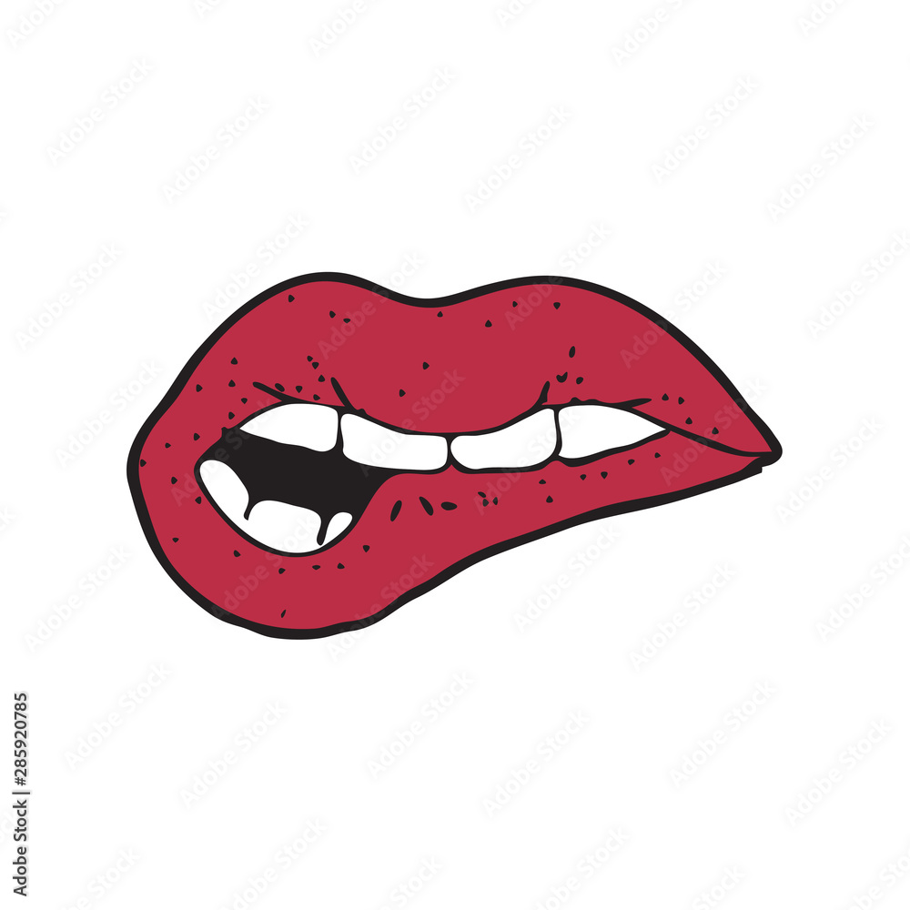 digitally drawn illustration lips design. hand drawing style digitally drawn illustration lips design. hand drawing style