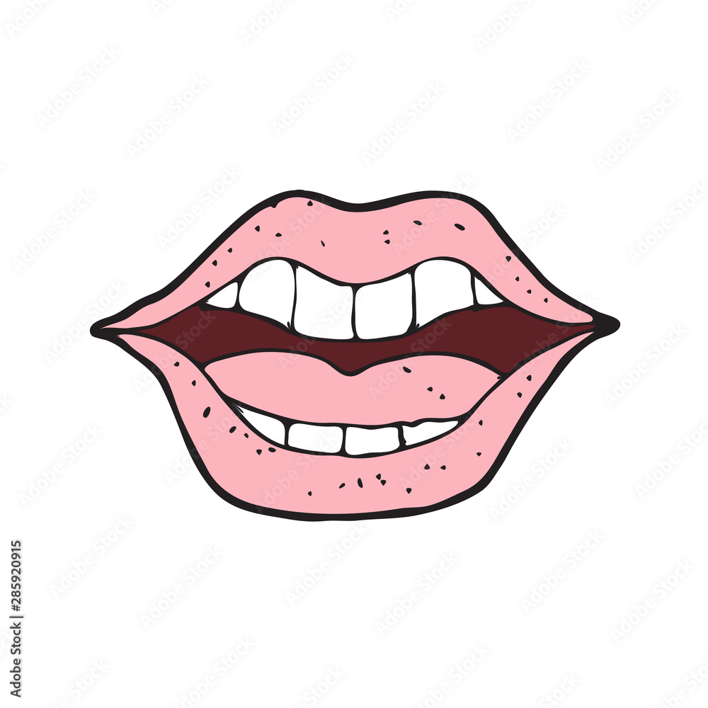 digitally drawn illustration lips design. hand drawing style digitally drawn illustration lips design. hand drawing style