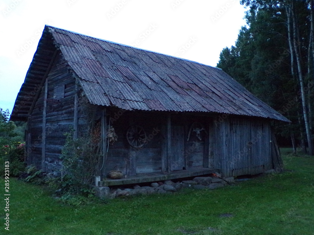 Old cabin in Anykščiai, Lithuania Old cabin in Anykščiai, Lithuania