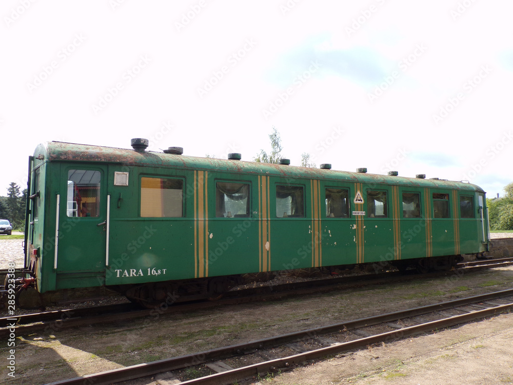 Fototapeta premium Old Train Locomotive in Anykščiai