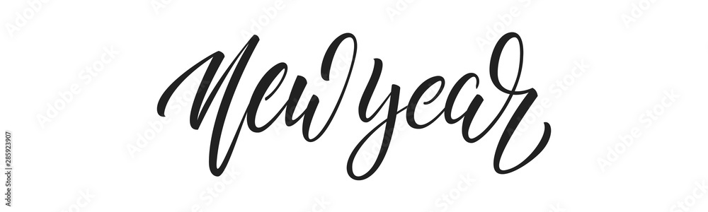New Year. Lettering calligraphy design for New Year celebration New Year. Lettering calligraphy design for New Year celebration