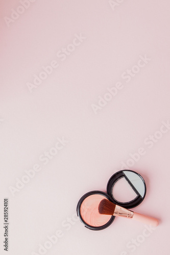 Air cushion cream on the pink background, beauty and fashion concept