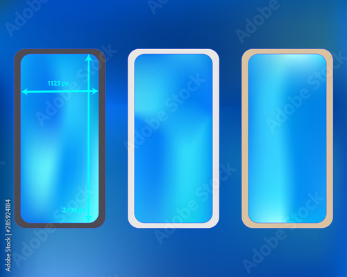 Mesh, azure colored phone backgrounds kit.