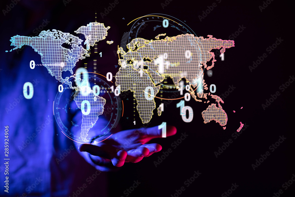Obraz premium Global network and data exchanges over the world