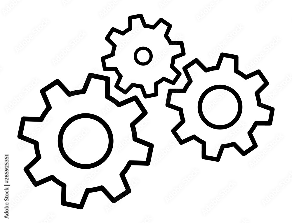 Gears icon settings , for mobile applications web sites etc. Vector illustration Gears icon settings , for mobile applications web sites etc. Vector illustration