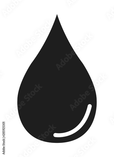 Water drop icon, aque nature symbol. Sign isolated design vector illustration