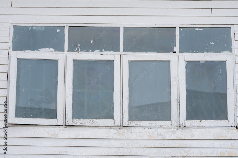 old dirty window on old dirty wall old dirty window on old dirty wall