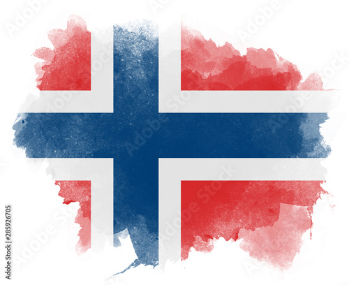 Norway watercolor flag