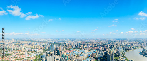 Aerial view and skyline of Shanghai cityscape