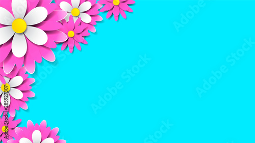 flowers with realistic shadow to banner or promotions