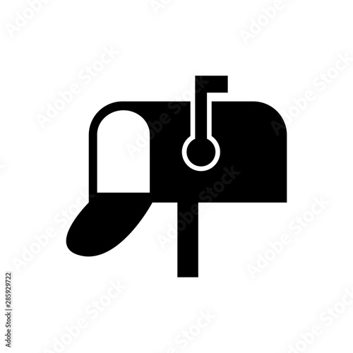 Mailbox icon. Silhouette symbol. Negative space. Vector isolated illustration