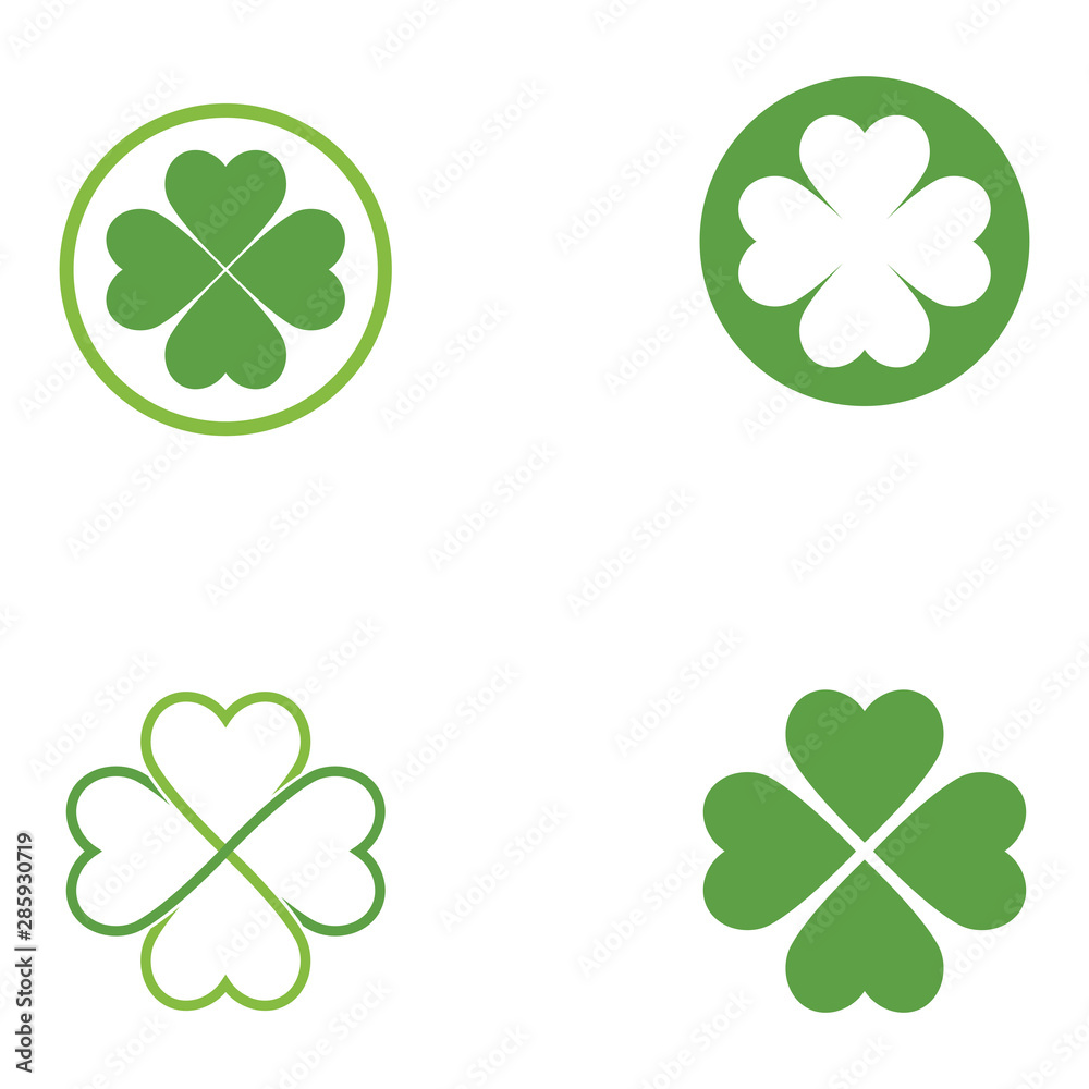 Fototapeta premium Leaf clover sign icon.saint patrick symbol.design