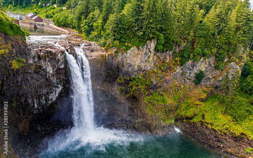 View of Snoqualmie Falls  near Seattle in the Pacific Northwest