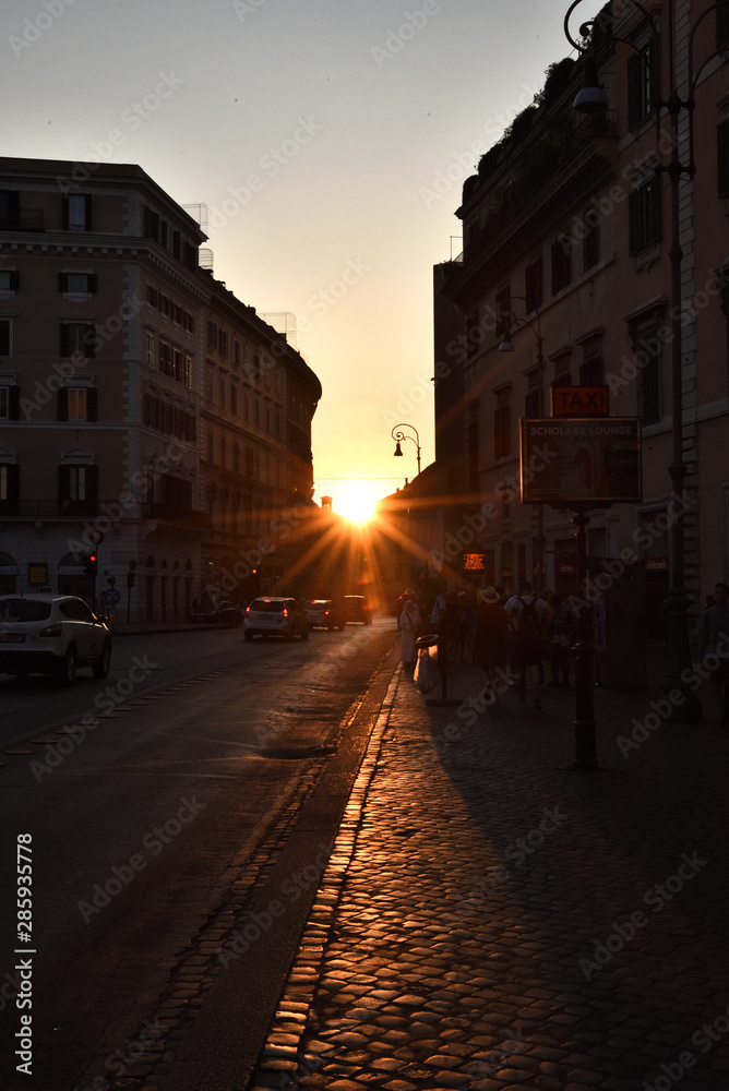 Sunset in rome Italy