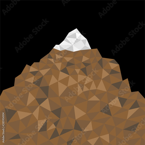 Abstract mountain in polygonal style. Mountain with triangles