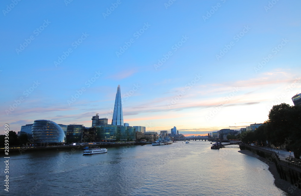 London downtown and River Thames cityscape London England