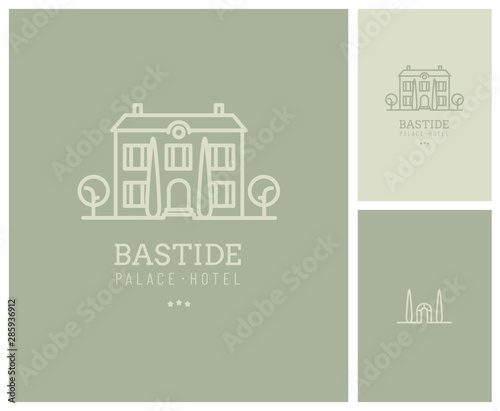 dessin de bastide provençale pour image de marque hôtel, gite, chambre d'hôte