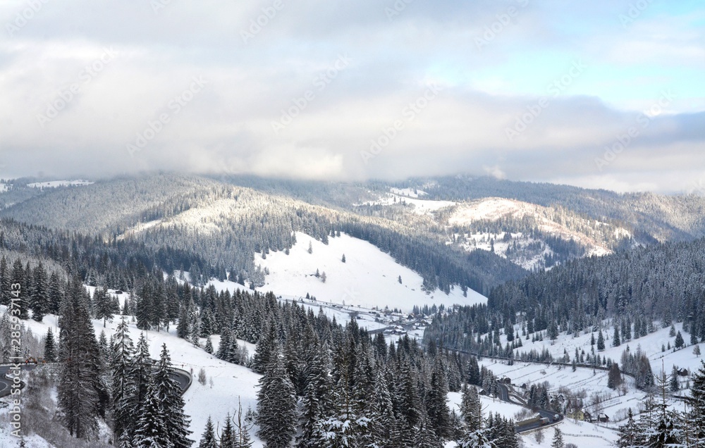 winter landscape in the Carpathian mountains