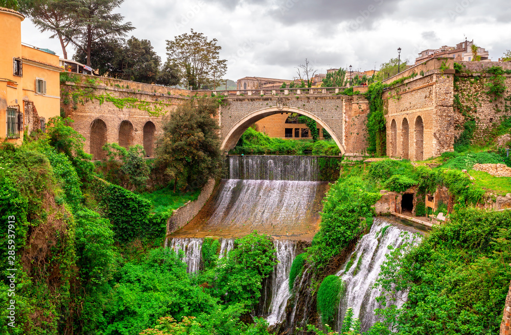Villa Gregoriana and Tivoli, Lazio, Italy. Tivoli waterfall. Park of Villa  Gregoriana. Stock Photo | Adobe Stock