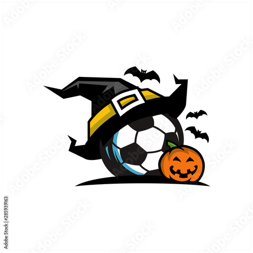 Fototapeta Naklejka Na Ścianę i Meble -  Soccer Halloween Moon Logo 01