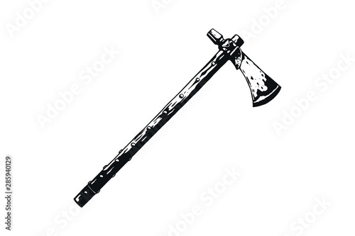 Battle viking ax vector illustration.