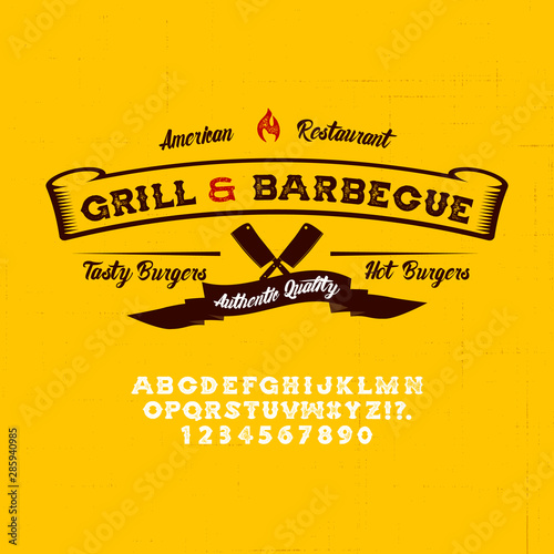 Hand Made Font 'Grill'. Custom handwritten alphabet.