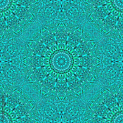 Fototapeta Naklejka Na Ścianę i Meble -  Seamless geometrical kaleidoscope mandala ornament pattern design - oriental bohemian elegant spiritual floral abstract vector background