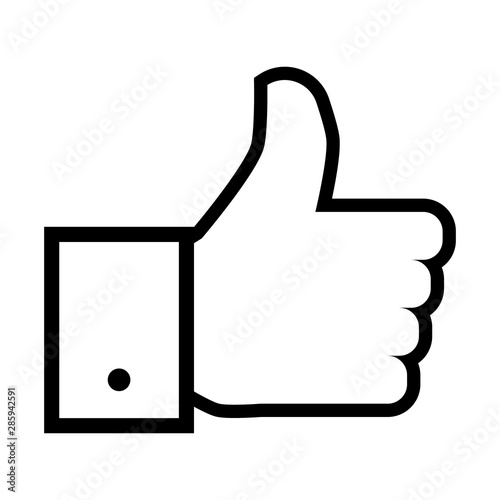 Social network like icon. Thumbs up vector pictogram. Success, popularity  symbol. Hand gesture.