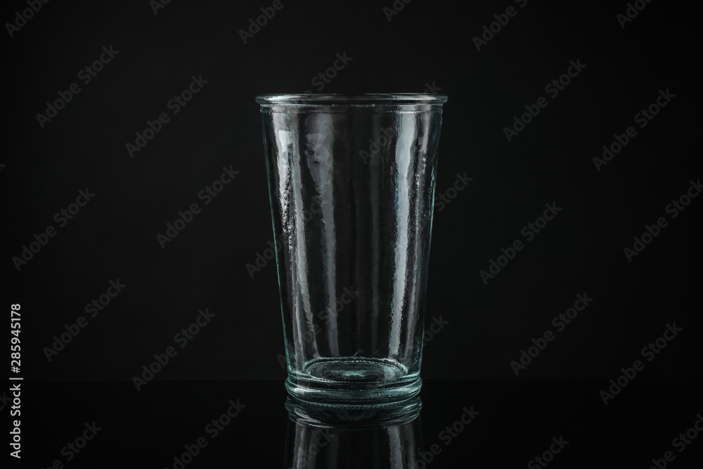 Elegant empty colorful glass on black background - obrazy, fototapety, plakaty 