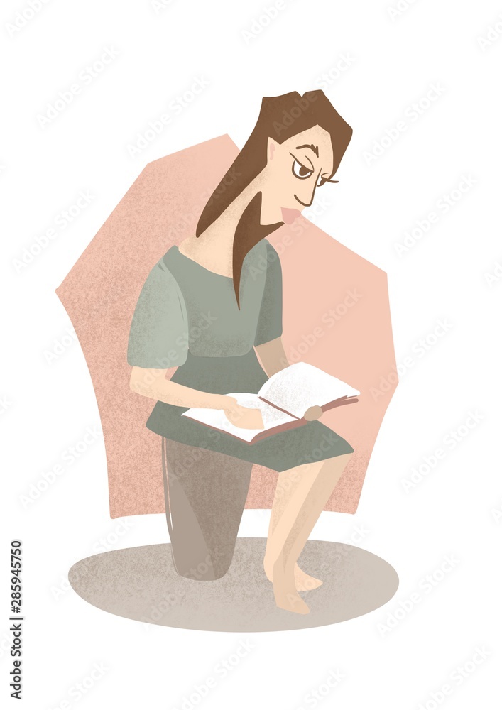 Young Women Sit at Table with Pens Cartoon. Working Moments, Signing Agreement after Interview. Flat Illustration Young Women Sit at Table with Pens Cartoon. Working Moments, Signing Agreement after Interview. Flat Illustration