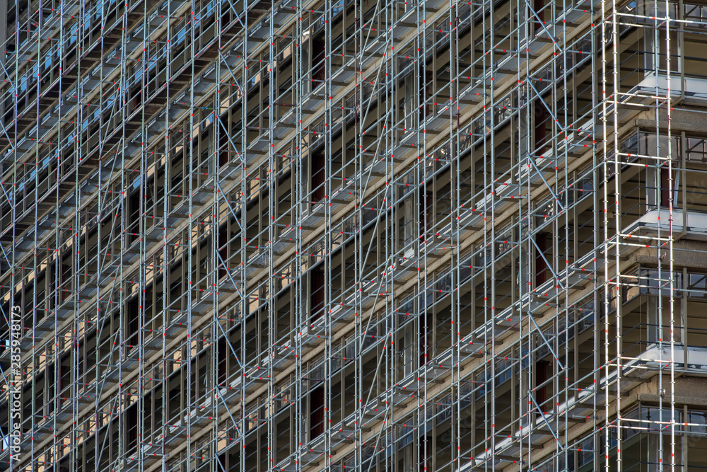 Scaffolding on an office building