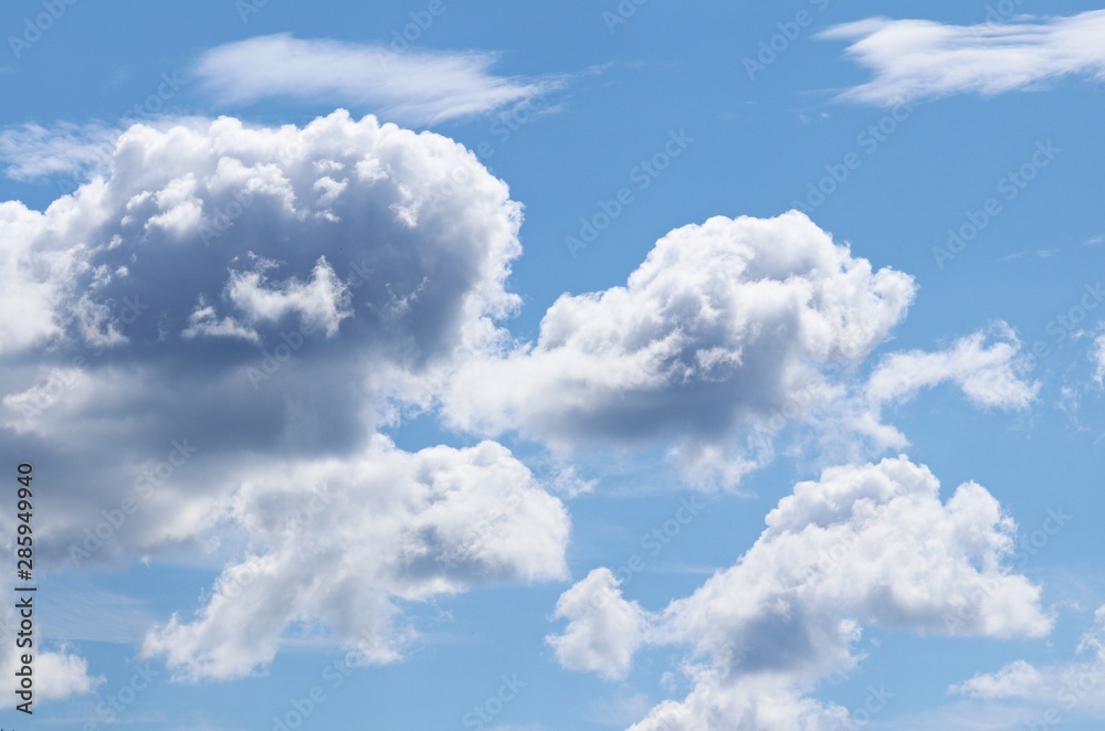 Cumulus clouds on a sunny day in the blue sky in summer Cumulus clouds on a sunny day in the blue sky in summer