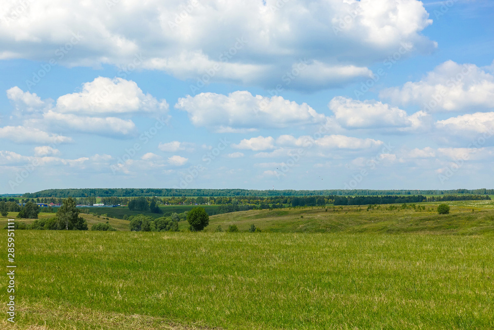 Blue sky and beautiful cloud with meadow tree. Plain landscape background for summer poster. The best view for holiday. Blue sky and beautiful cloud with meadow tree. Plain landscape background for summer poster. The best view for holiday.
