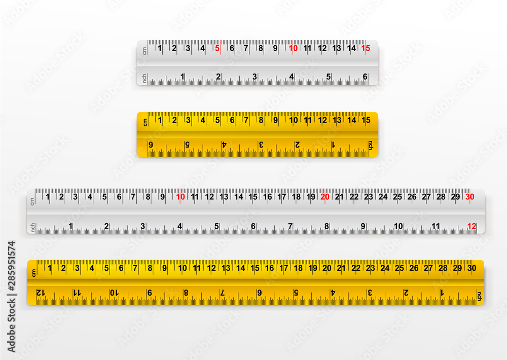 Free Vector  Measuring tape with inch and metric scales set