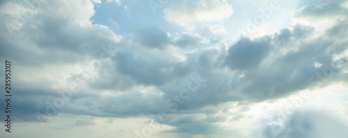 Blue sky clouds background. Beautiful landscape with clouds on sky