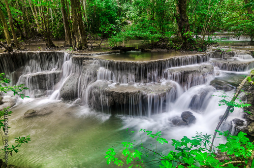 Beautiful waterfall in Thailand. (Huay Mae Kamin Waterfall) at Kanchanaburi Thailand.
