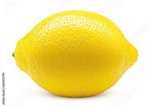 Whole lemon isolated on white background, clipping path, full depth of field photo