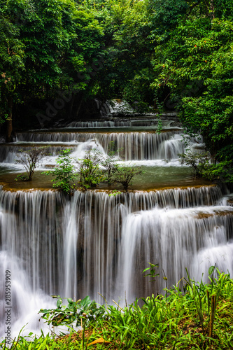 Beautiful waterfall in Thailand. (Huay Mae Kamin Waterfall) at Kanchanaburi Thailand. © Meawstory15Studio