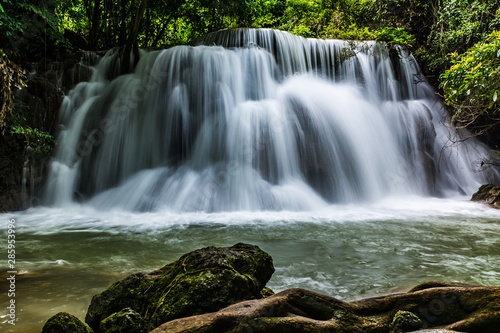 Beautiful waterfall in Thailand.  Huay Mae Kamin Waterfall  at Kanchanaburi Thailand.