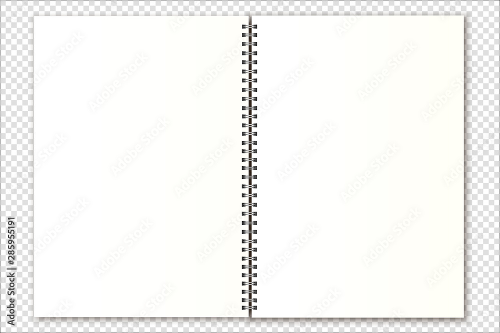 Realistic Spiral Notepads Blank Spiral Notebook Booklet Design Calendar  Template Stock Vector by ©lenasergpolll 441546502
