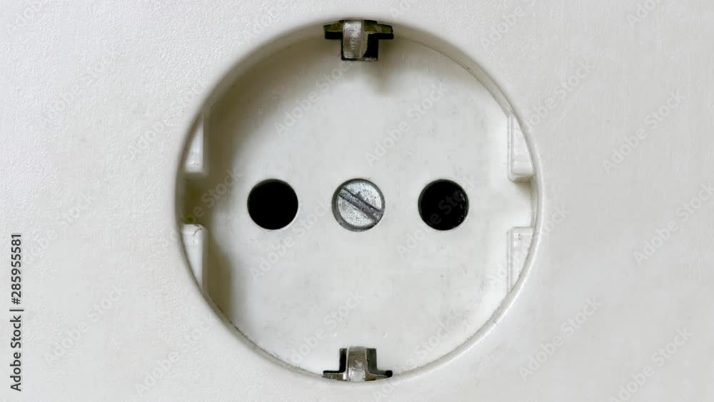 Electricity Concept: White Power Socket, Fast Zoom Out Electricity Concept: White Power Socket, Fast Zoom Out