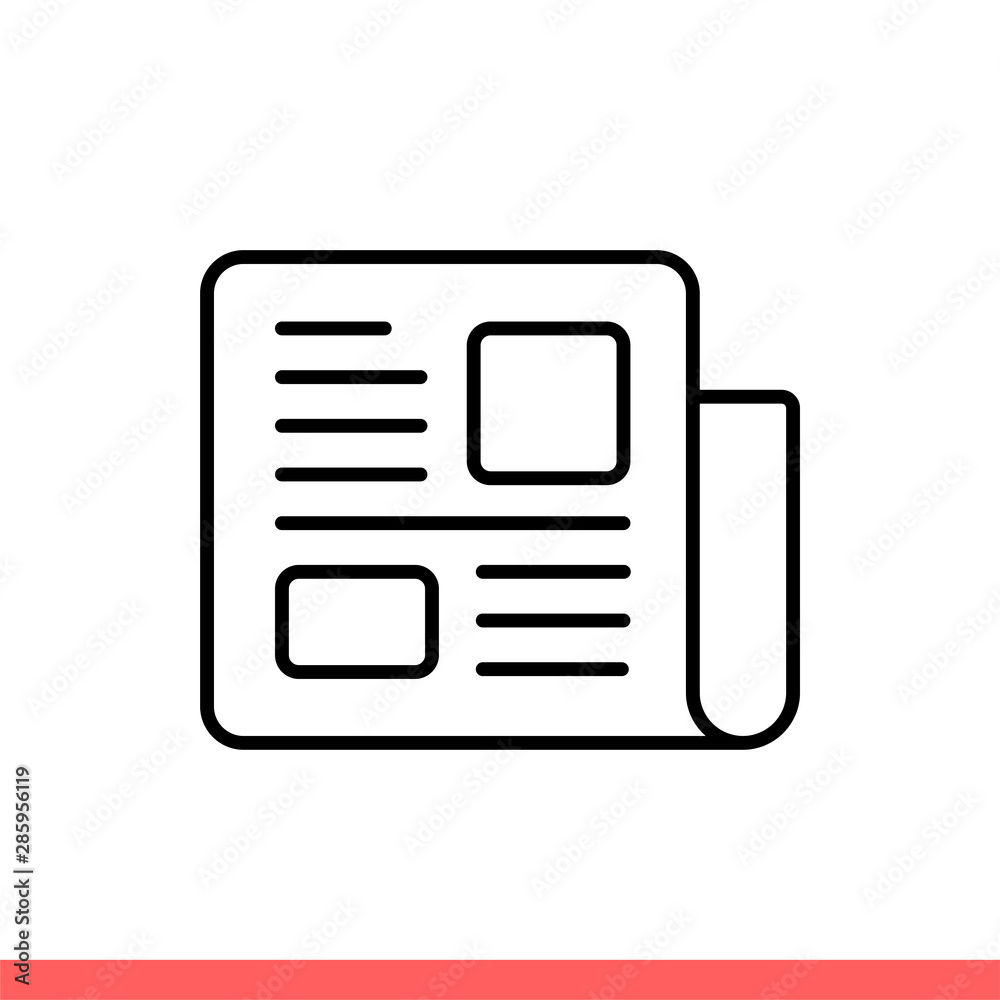Newspaper icon in flat isolated on white background, news vector illustration for web site or mobile app Newspaper icon in flat isolated on white background, news vector illustration for web site or mobile app